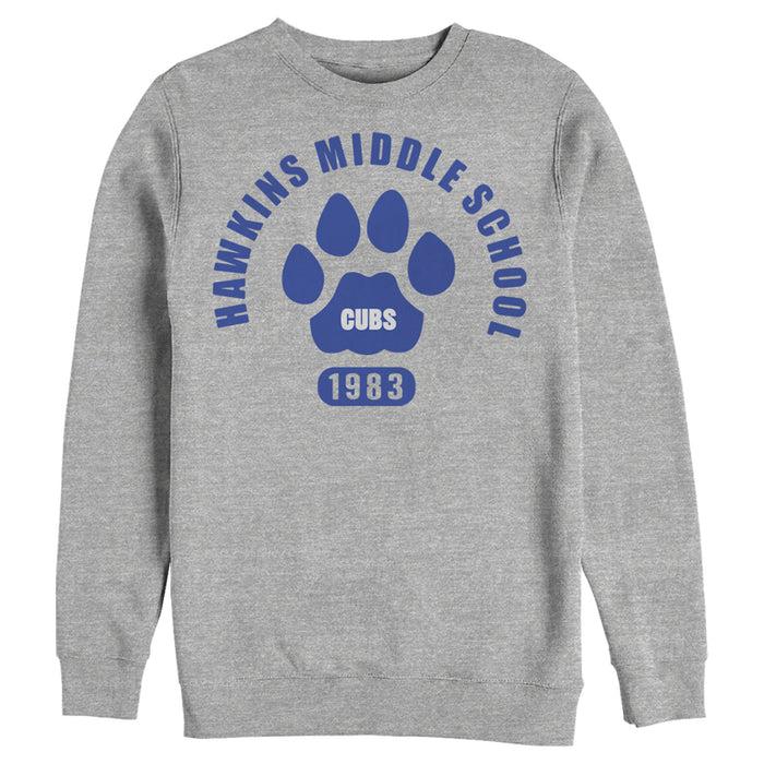 fifth sun Men's Stranger Things Hawkins Middle School Cubs 1983 Sweatshirt