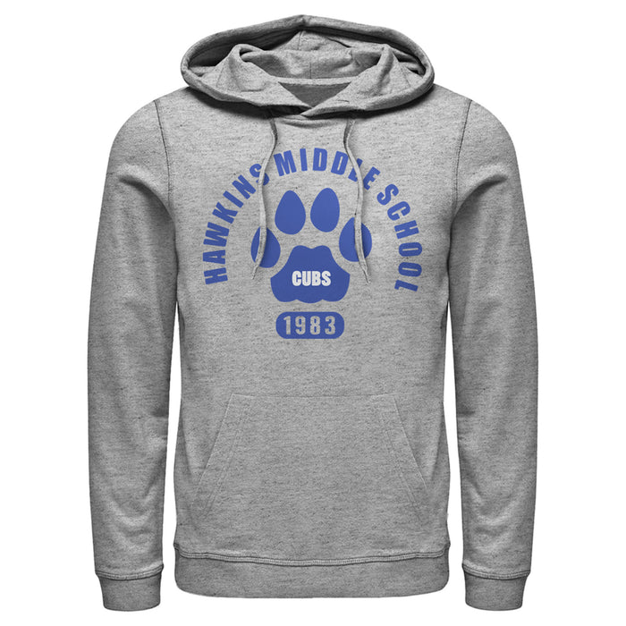 fifth sun Men's Stranger Things Hawkins Middle School Cubs 1983 Pull Over Hoodie