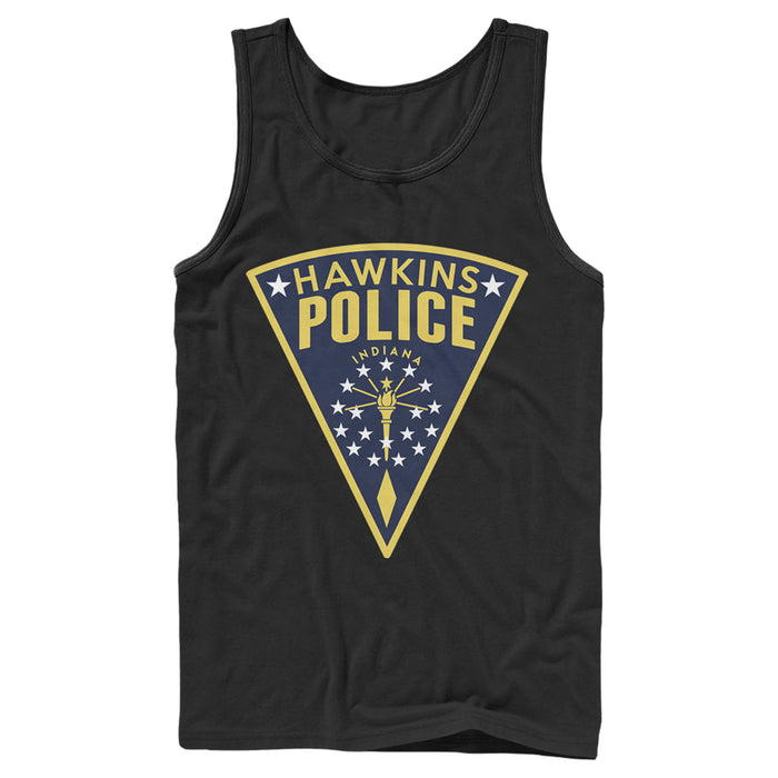 fifth sun Men's Stranger Things Hawkins Police Crest Tank Top