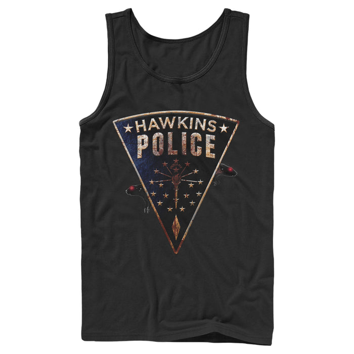 fifth sun Men's Stranger Things Hawkins Police Rat Crest Tank Top