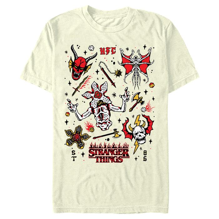 fifth sun Men's Stranger Things Hellfire Club Icon Collage T-Shirt
