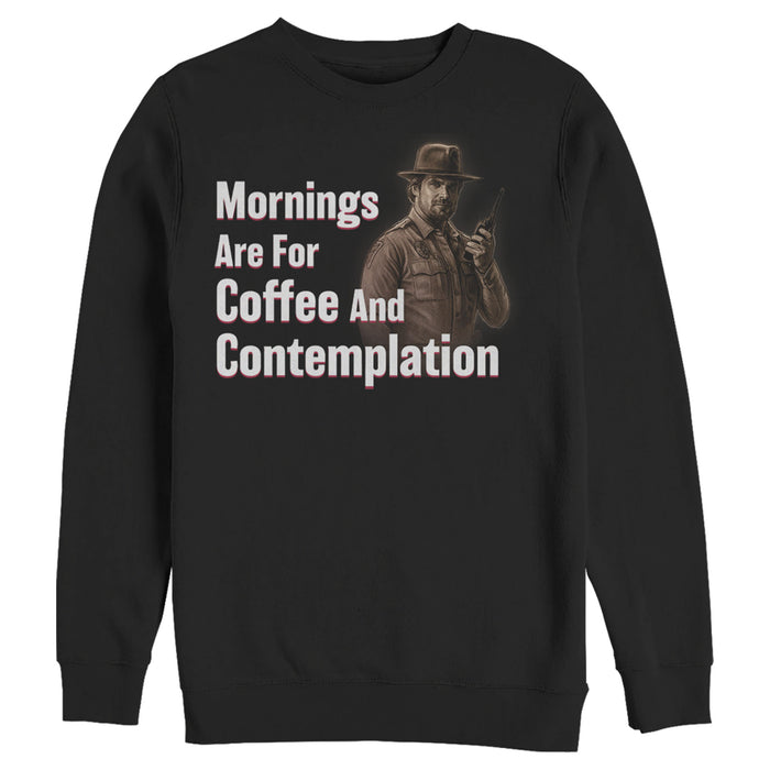 fifth sun Men's Stranger Things Hopper Coffee and Contemplation Sweatshirt