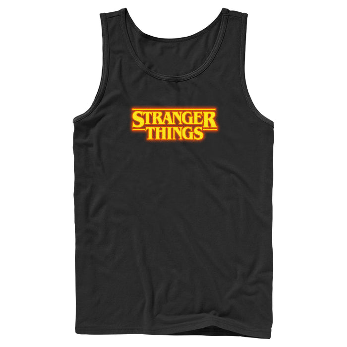 fifth sun Men's Stranger Things Orange Logo Tank Top