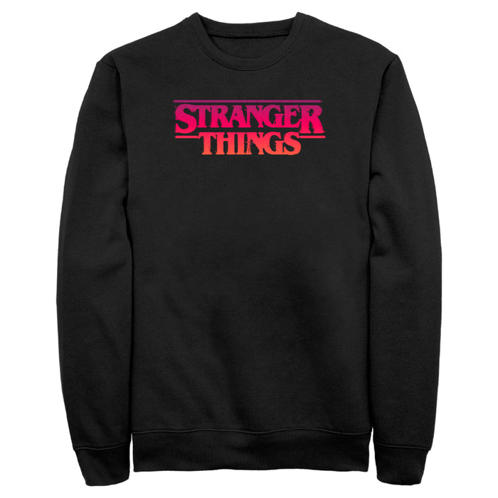 fifth sun Men's Stranger Things Pink Logo Sweatshirt
