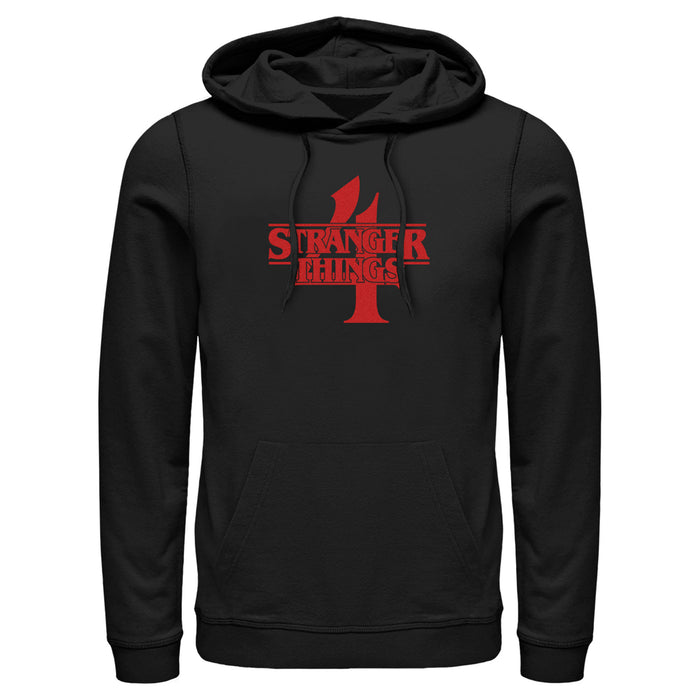 fifth sun Men's Stranger Things Red Logo 4 Pull Over Hoodie