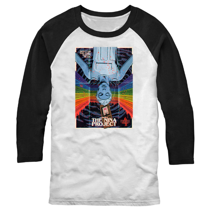 Fifth Sun Men's Stranger Things Retro Nina Project Poster Baseball Tee
