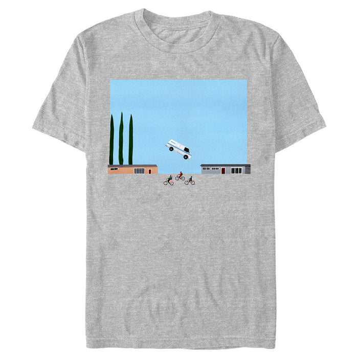 fifth sun Men's Stranger Things Runaway Flying Van Scene T-Shirt