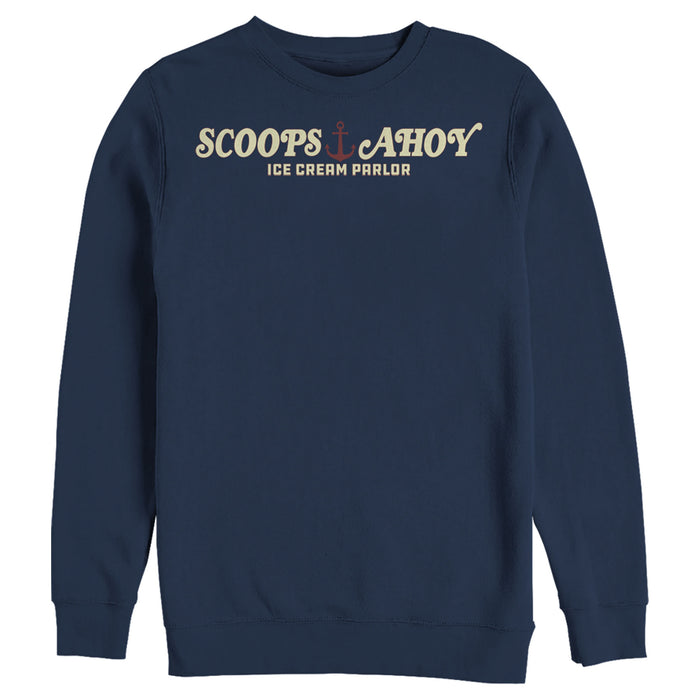 fifth sun Men's Stranger Things Scoops Ahoy Nautical Logo Sweatshirt
