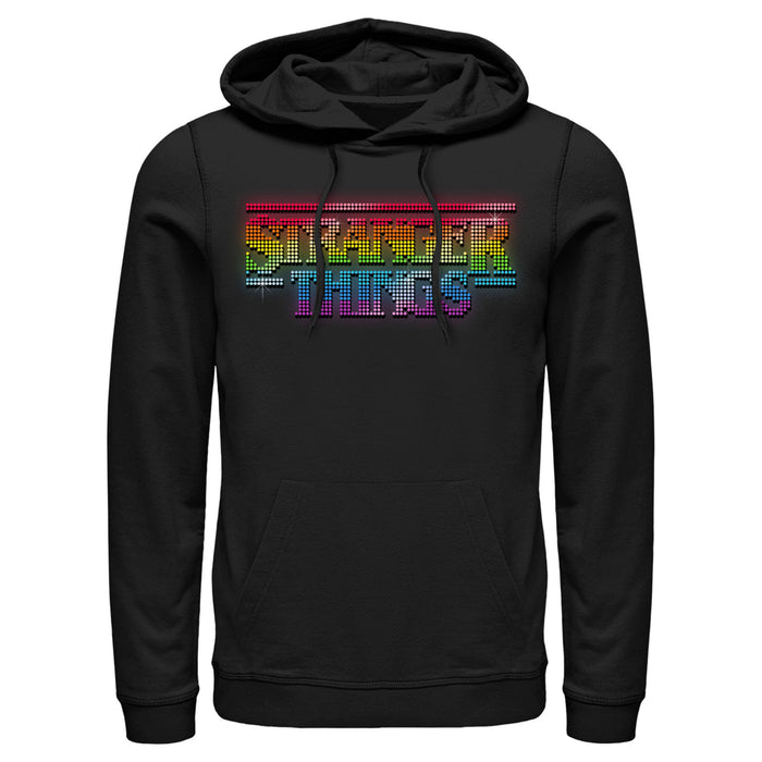 fifth sun Men's Stranger Things Sparkling Rainbow Logo Pull Over Hoodie