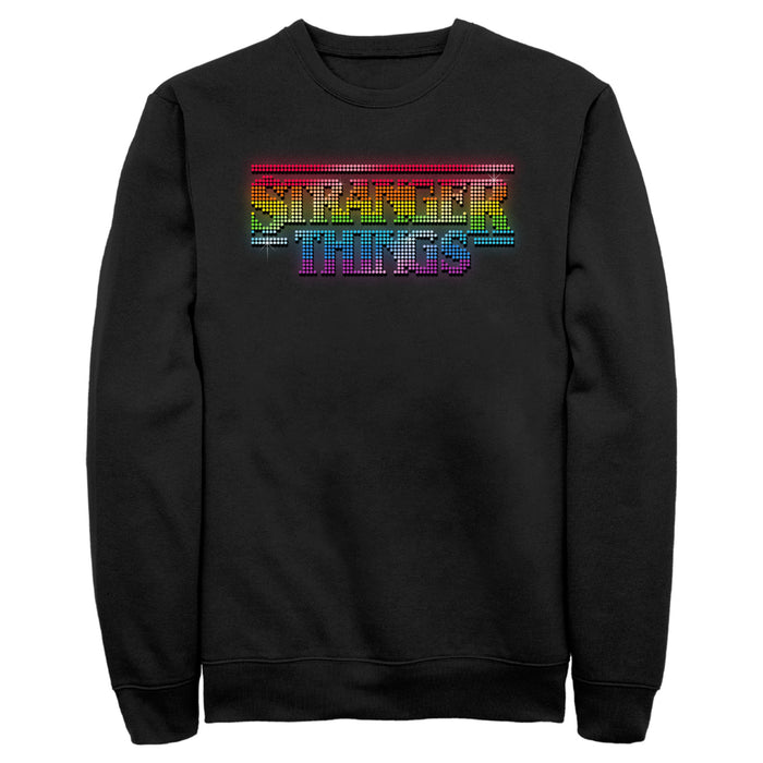 fifth sun Men's Stranger Things Sparkling Rainbow Logo Sweatshirt