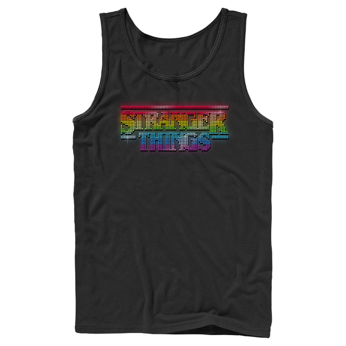 fifth sun Men's Stranger Things Sparkling Rainbow Logo Tank Top