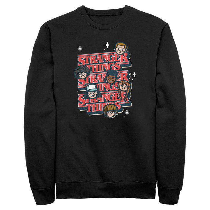 fifth sun Men's Stranger Things The Gang Cartoon Logo Sweatshirt