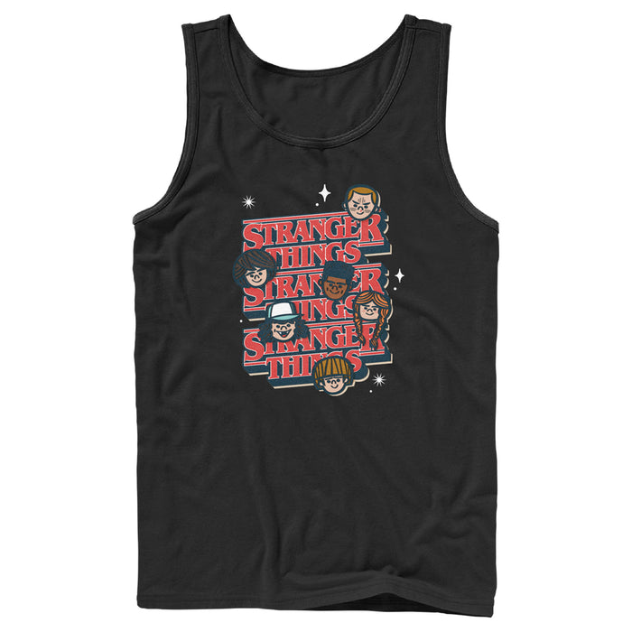 fifth sun Men's Stranger Things The Gang Cartoon Logo Tank Top