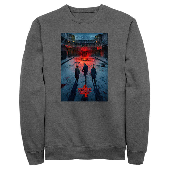 fifth sun Men's Stranger Things Winter Rift Russia Poster Sweatshirt