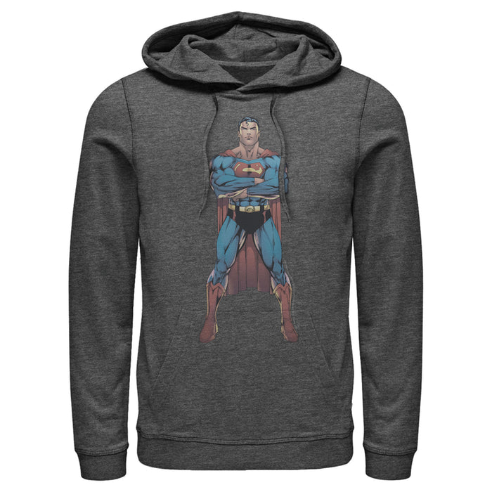Fifth Sun Men's Superman Bold Hero Pose Pull Over Hoodie