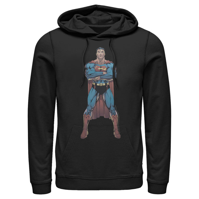 Fifth Sun Men's Superman Bold Hero Pose Pull Over Hoodie