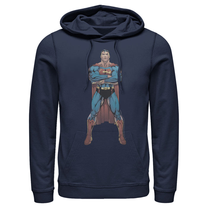 fifth sun Men's Superman Bold Hero Pose Pull Over Hoodie