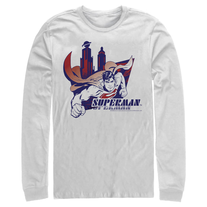 Fifth Sun Men's Superman City's Hero Long Sleeve Shirt