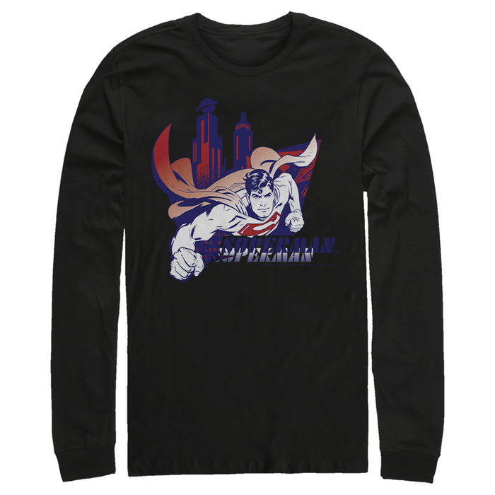 fifth sun Men's Superman City's Hero Long Sleeve Shirt