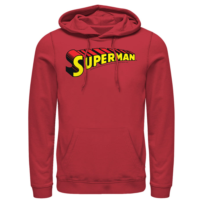 Fifth Sun Men's Superman Classic Text Logo Pull Over Hoodie