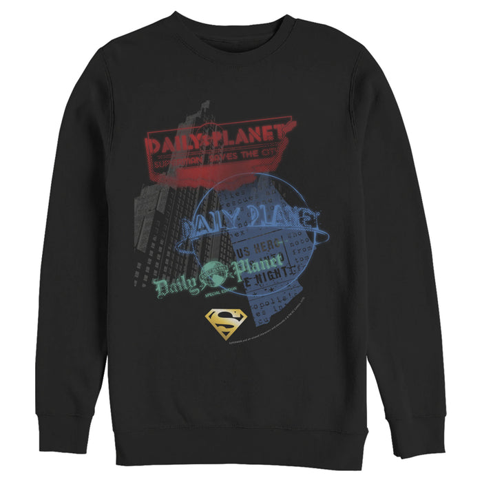 fifth sun Men's Superman Daily Planet in News Sweatshirt