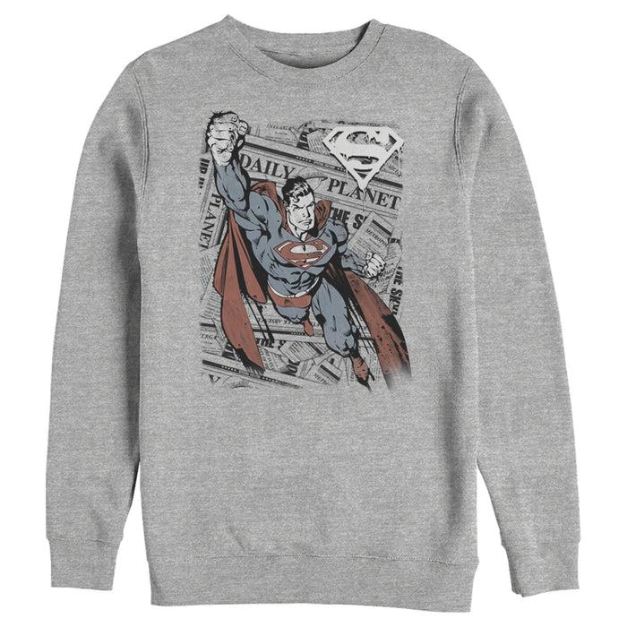 fifth sun Men's Superman Daily Planet Newspaper Sweatshirt