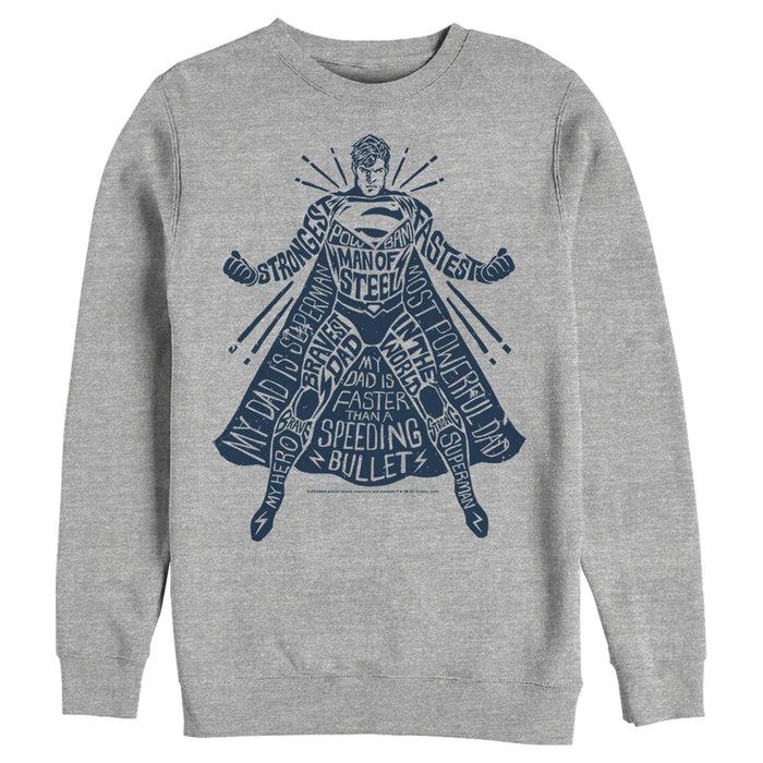 fifth sun Men's Superman Figure Words Collage Sweatshirt
