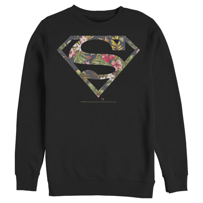 fifth sun Men's Superman Floral Shield Logo Sweatshirt