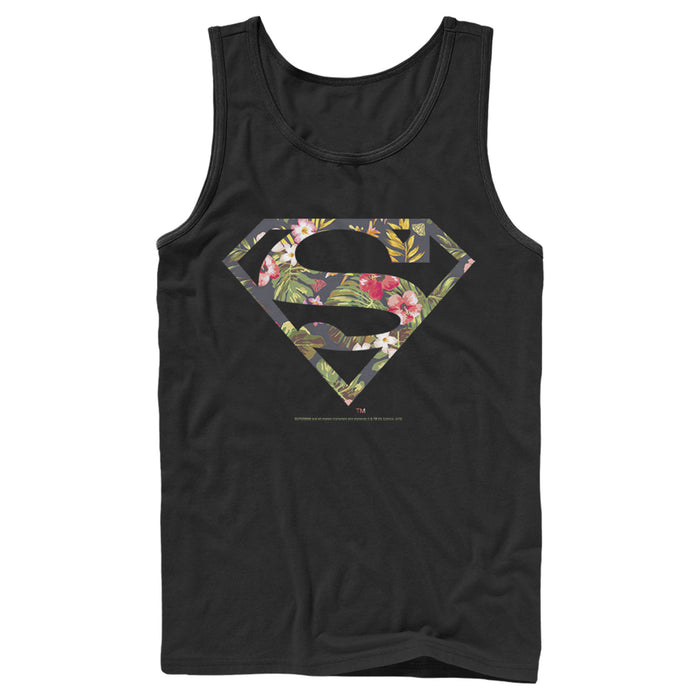 fifth sun Men's Superman Floral Shield Logo Tank Top