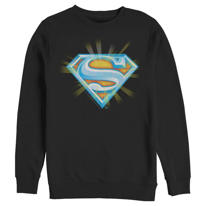 fifth sun Men's Superman Glowing Shield Logo Sweatshirt
