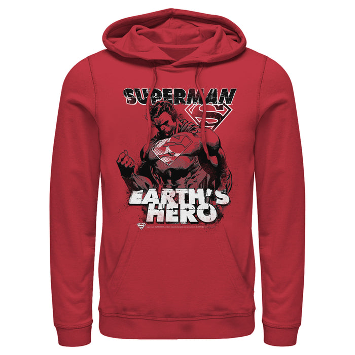 Fifth Sun Men's Superman Grunge Earth's Hero Pull Over Hoodie