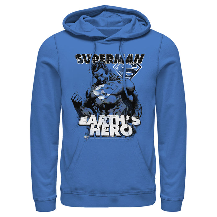 fifth sun Men's Superman Grunge Earth's Hero Pull Over Hoodie