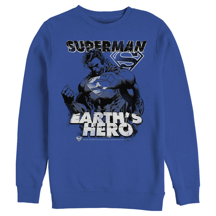 Fifth Sun Men's Superman Grunge Earth's Hero Sweatshirt