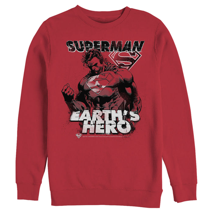 fifth sun Men's Superman Grunge Earth's Hero Sweatshirt