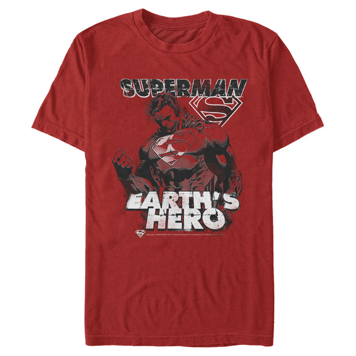 fifth sun Men's Superman Grunge Earth's Hero T-Shirt