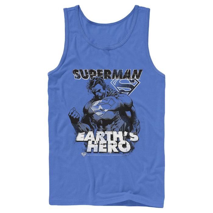 Fifth Sun Men's Superman Grunge Earth's Hero Tank Top