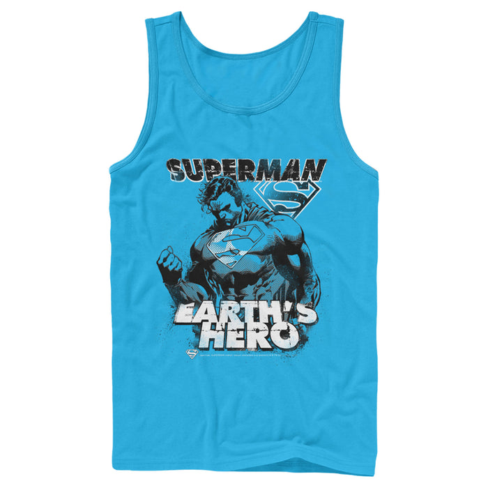 Fifth Sun Men's Superman Grunge Earth's Hero Tank Top