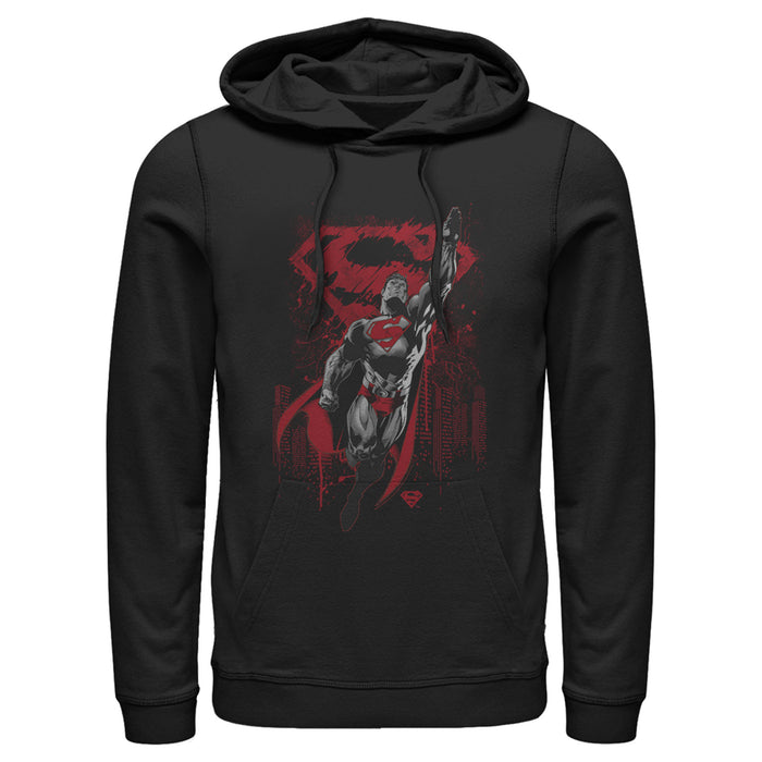 Fifth Sun Men's Superman Grunge Hero Flight Pull Over Hoodie