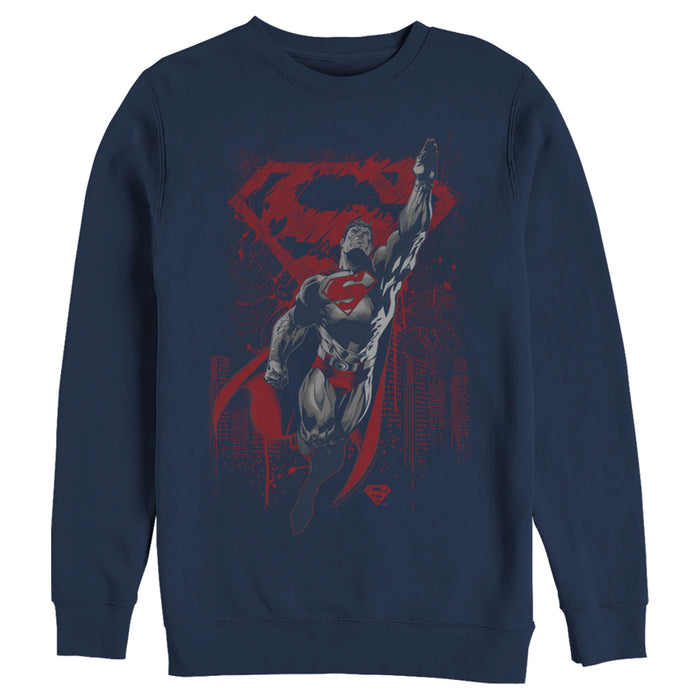 Fifth Sun Men's Superman Grunge Hero Flight Sweatshirt