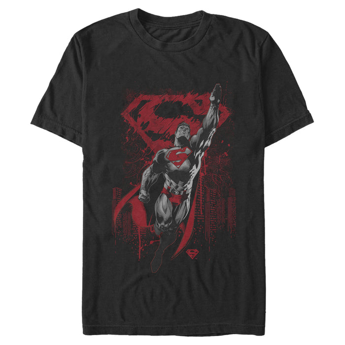fifth sun Men's Superman Grunge Hero Flight T-Shirt