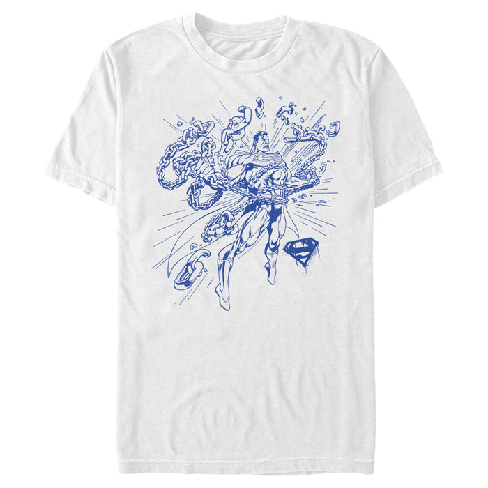 fifth sun Men's Superman Hero Broken Chains T-Shirt