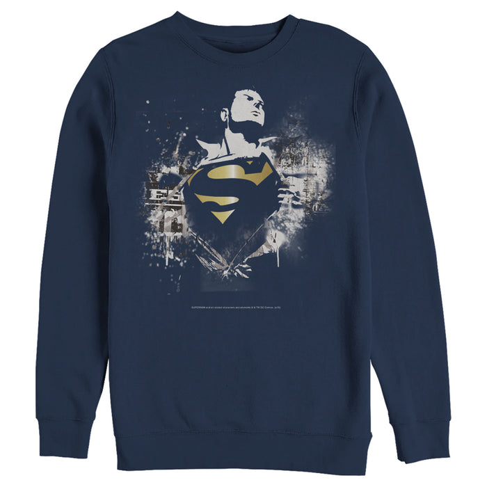 fifth sun Men's Superman Hero Graffiti Print Sweatshirt