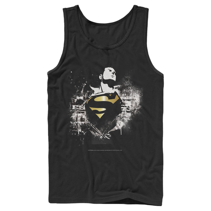fifth sun Men's Superman Hero Graffiti Print Tank Top