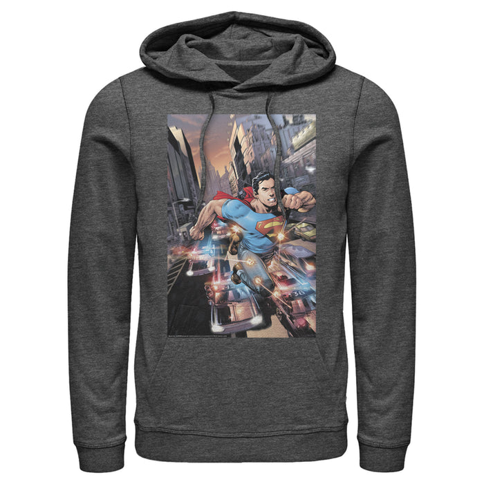 Fifth Sun Men's Superman Hidden Hero Glimmer Pull Over Hoodie