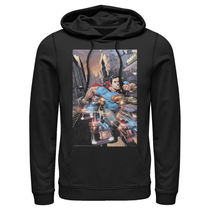 Fifth Sun Men's Superman Hidden Hero Glimmer Pull Over Hoodie