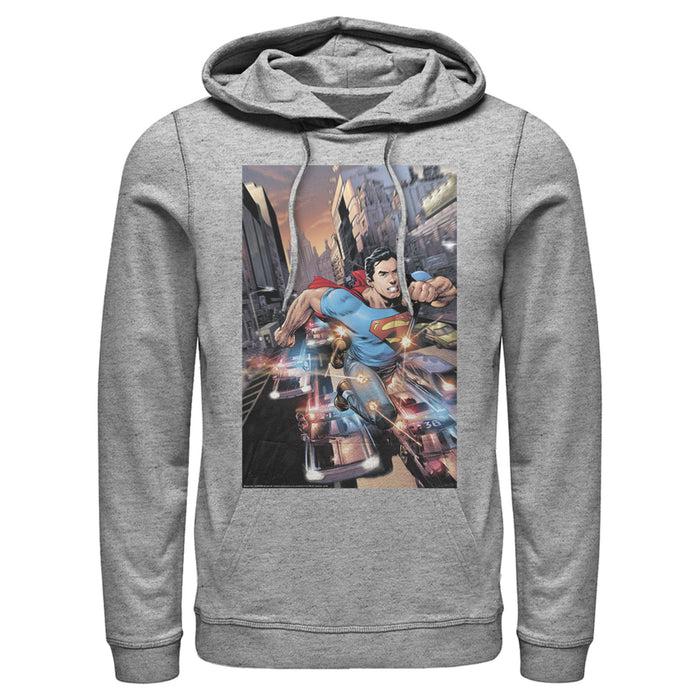 Fifth Sun Men's Superman Hidden Hero Glimmer Pull Over Hoodie