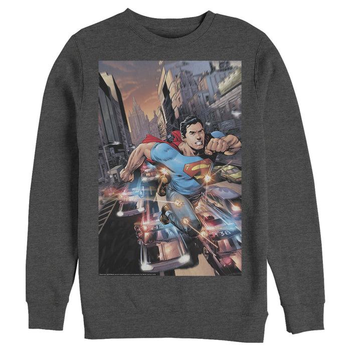 Fifth Sun Men's Superman Hidden Hero Glimmer Sweatshirt