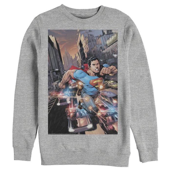 Fifth Sun Men's Superman Hidden Hero Glimmer Sweatshirt