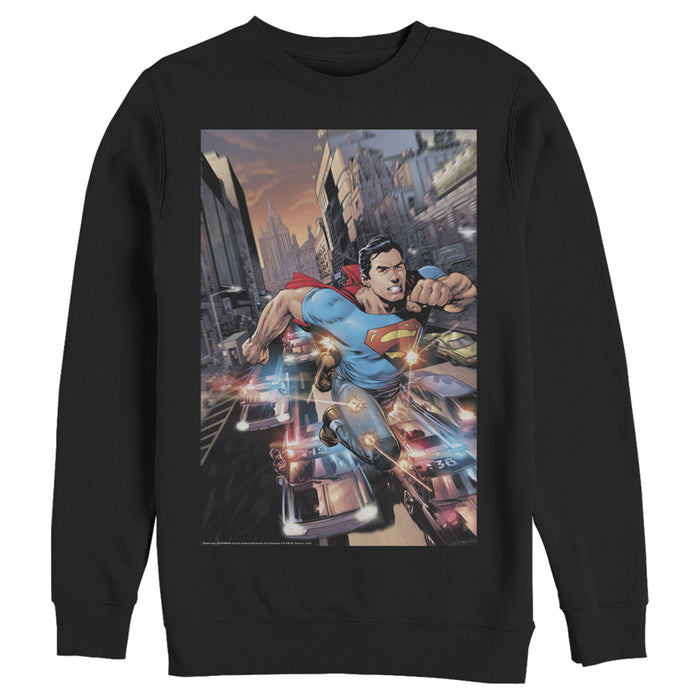 fifth sun Men's Superman Hidden Hero Glimmer Sweatshirt