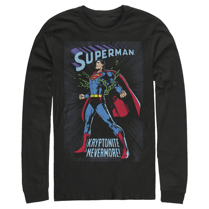 Fifth Sun Men's Superman Kryptonite Nevermore Cover Long Sleeve Shirt